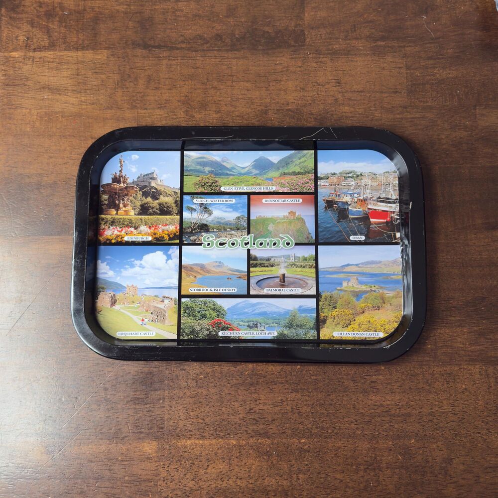 Vintage 1980s or 1990s Collectible Scotland Souvenir Tin Serving Tray